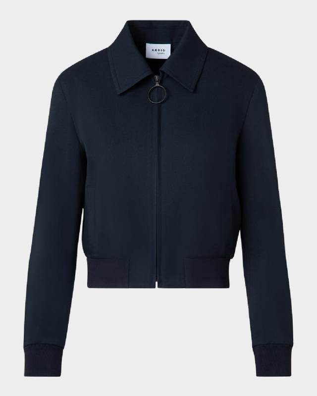Cool Wool Collared Bomber Jacket